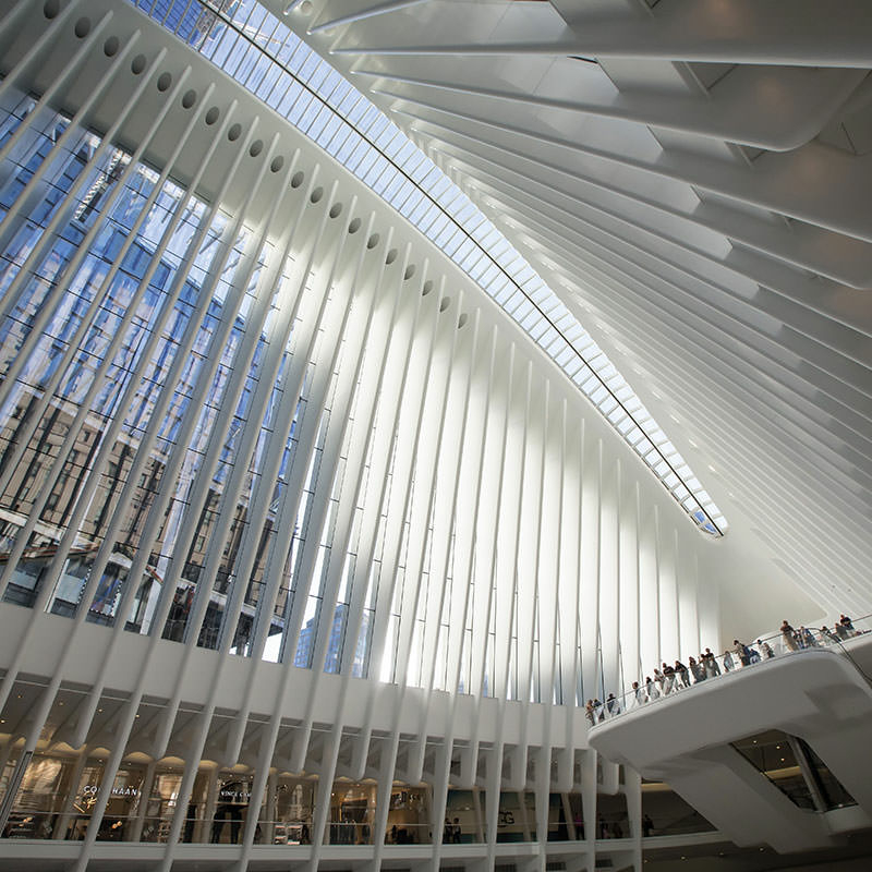 Die zentrale Halle des WTC Transportation Hub in New York von innen
