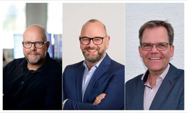 Porträtfotos von Frank Wulfmeier, Glas Wulfmeier GmbH, Stefan Voth: Glas Behrens GmbH; Andreas Fink (Aboria Glassysteme)